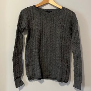 American Eagle Outfitters, Women’s S grey knit sweater with side zippers